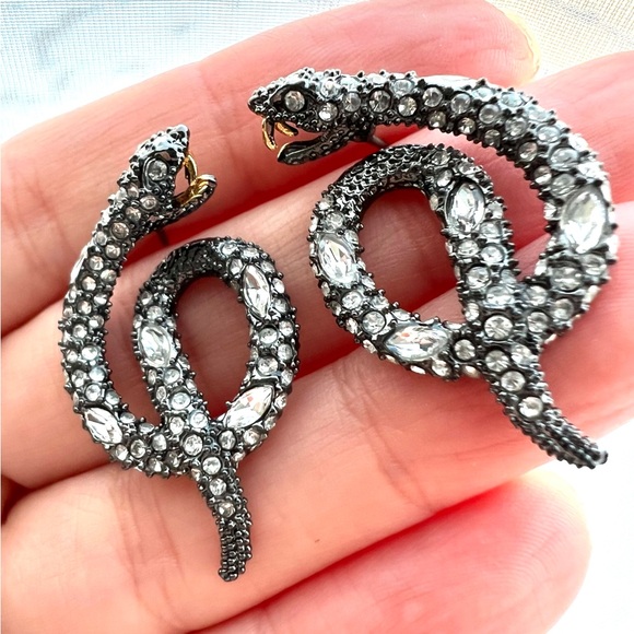 New Alexis Bittar Crystal Serpent Crawler Earrings - Picture 4 of 8